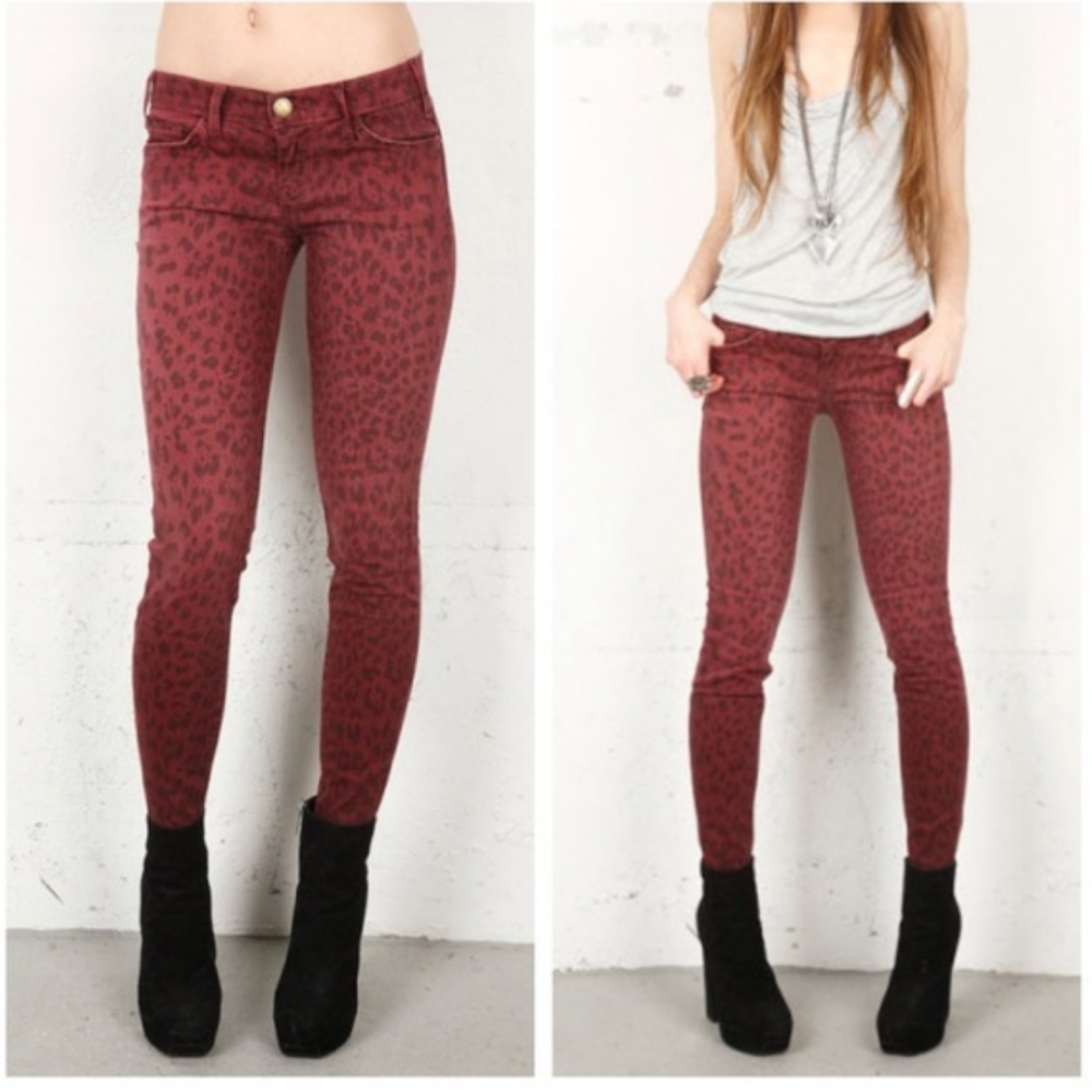 CURRENT ELLIOTT The Stiletto Leopard Blood Jeans
